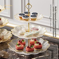 Luxuriöse Mehrstöckige Obstschale Zeitgenössisches Design Hitzebeständiger Kunststoff Abstraktes Muster Wohnzimmer Couchtisch