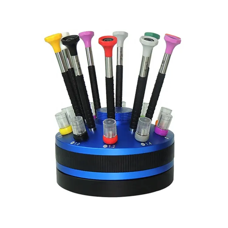 10 in 1 Rotating Stand Screwdrivers For Watches / Laptop / Phone / Glasses with Spare Blades watch screwdriver set