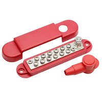 Bloque de alimentación de tornillo de 10 vías, 100A, 48V, CC, Solar, barco marino, bloque de terminales de barra de tierra de cobre para coche, RV, yate