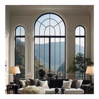 Grilles de fenêtre en métal de style français conception de porte en verre incurvée de fenêtre de profil en acier