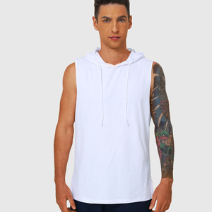 Canotta da palestra personalizzabile da uomo traspirante in maglia sportiva per Fitness abbigliamento semplice Bodybuilding canottiere disegnare cappuccio di corda Casual - Product Image 4