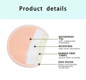 Ananbaby, precio al por mayor, almohadillas planas de bambú para amamantar, almohadillas de lactancia de maternidad a prueba de fugas, reutilizables - Product Image 3