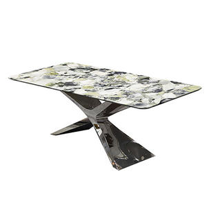 Mesa de Comedor de Mármol Color Esmeralda de Alta Calidad, Muebles de Piedra de Lujo para <span class=keywords><strong>Hotel</strong></span> y Hogar, Fabricante de Muebles Personalizados - Product Image 6