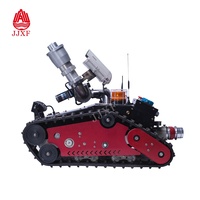 Robot Pemadam Kebakaran UGV Rc Beroda Karet Merah dengan Kamera untuk Penyelamatan Darurat yang Dikendalikan dari Jarak Jauh