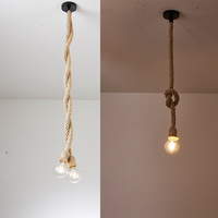Basit Tarz DIY Demir Kenevir Halat Rustik LED Duvar Lambası CE Sertifikalı