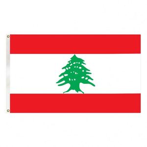 Drapeau national du Liban en polyester 3x5 pieds, imprimé numériquement, anti-plis, style flottant, avec deux œillets - Product Image 2
