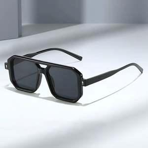 Gafas de Sol de Piloto Retro con Remaches de Leopardo y Logotipo Personalizado 2025, Protección UV400, Doble Puente, Cuadradas, para Hombre y Mujer - Product Image 3