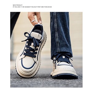 Low-price Wholesale of New Autumn Men's Solid <b>Slip</b>-<b>On</b> Anti-slippery High-heel Thick-soled Durable Outdoor Casual Sports <b>Shoes</b> - Product Image 5