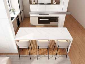 Conjunto de Muebles de Cocina Contemporáneos y Elegantes con Encimera de Mármol, Funcionales y Modernos con Detalles en Madera e Isla, Cocina Moderna - Product Image 5