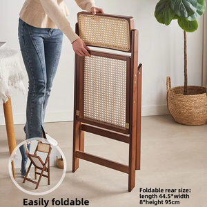 Silla de Comedor Plegable de Bambú de Estilo Nórdico Vintage para Restaurante, Cafetería, Comedor, Hotel, Hogar, <span class=keywords><strong>Villa</strong></span> - Product Image 3