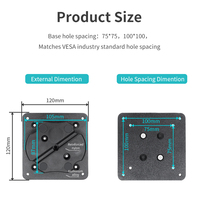 Accessoire de poignée 3 en 1 universel pour appareil électronique, poignée magnétique, espacement des trous VESA pour Zebra ET8x/tablette pour supports Ram