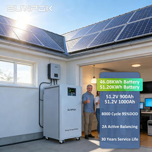 Sunpok 50kwh โซลาร์เซลล์51.2V 1000ah LiFePO4แบตเตอรี่ลิเธียมสำรองสำหรับระบบพลังงานแสงอาทิตย์ในบ้าน - Product Image 1