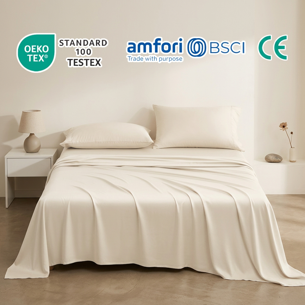 Organic Bamboo Fiber Bedding Set Hypoallergenic Moisture Wicking Summer King 300 Thread Count Eco-Friendly OEKO-TEX Certified