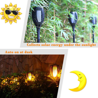 Lampe solaire d'extérieur étanche pour jardin et pelouse, 12/33/96 LED, effet flamme vacillante, torche solaire, en stock