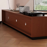 Meuble TV de style moderne en placage de bois avec blocs de couleur, meuble de rangement rétro pour salon domestique