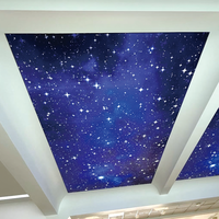 Membrane ignifuge translucide pour plafond en film souple, éclairage LED en aluminium pour décoration de hall d'exposition intérieur