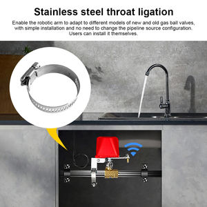 Tuya 스마트 가스/워터 밸브 레드 컬러 흡입 제어 SCV 쿼터 턴 밸브 흐름 제어 원격 액세스 및 누출 감지 기능 - Product Image 2