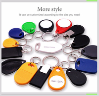 Mini porte-clés NFC haut de gamme 13,56 MHz en ABS étanche avec crochet en fer PLUS Étiquette de clé intelligente RFID 2K 4K pour système de contrôle d'accès