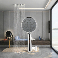 Colonne de douche en plastique finition brossée, robinet de sol extérieur, douche verticale à effet pluie, céramique double, certifiée CE SASO UPC