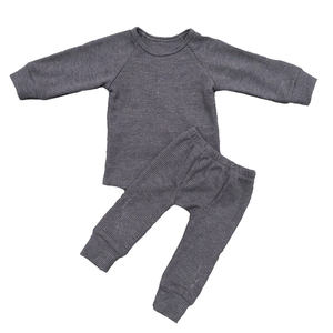 Ensemble de vêtements en coton gaufré unisexe pour enfants, tenues assorties pour boutique d'enfants, 2 pièces - Product Image 1