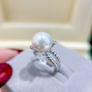 ขาตั้งแหวนเงินแท้ S925 สำหรับงาน DIY ประดับมุก ขนาด 25 มม. ขาตั้งเครื่องประดับแฟชั่น พร้อมตัวเว้นระยะทรงกลมแบน ขนาด 10-13 มม. รุ่น 10481 - Product Image 2