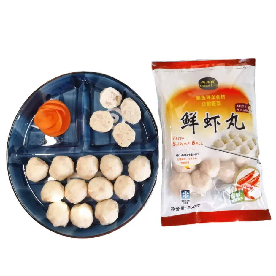 High Quality Oem Food Supplier Frozen Hand Made Shrimp Fish Ball For Hot Pot