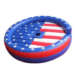 Toro Mecánico Inflable con Forma de Bandera Estadounidense para Juegos Comerciales, Castillo Inflable, Tapete Inflable para Toro Mecánico - Product Image 1