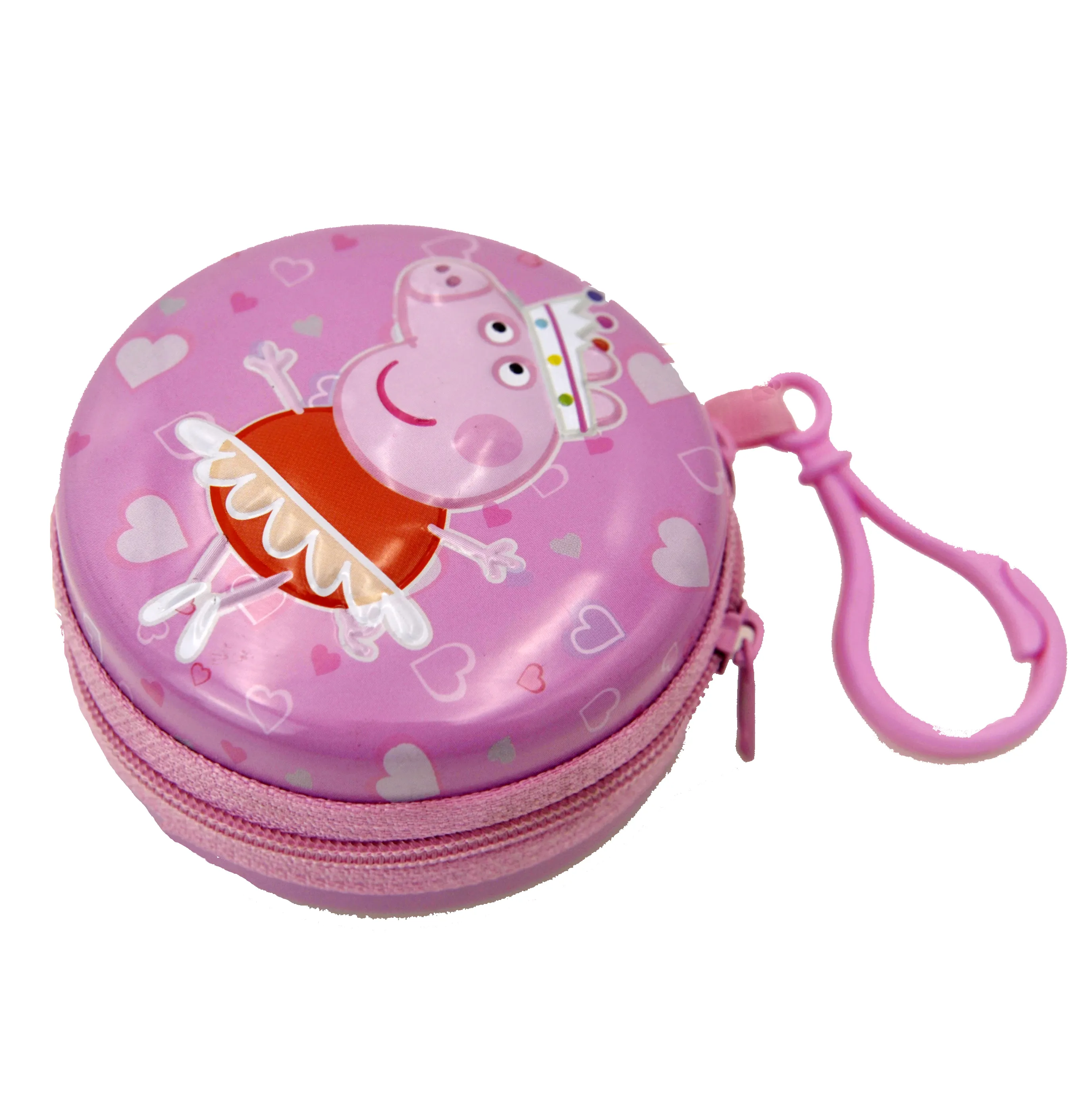 Round Mini Zipper Metal Tin Box Small Candy Packaging Zip Tin Can With hook Custom boxes