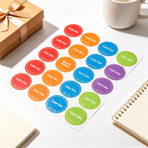Self Adhesive <b>Labels</b> Custom Recycled Paper <b>Stickers</b> Brand Printing Retail Box Waterproof Die Cut <b>Round</b> Strong - Product Image 2