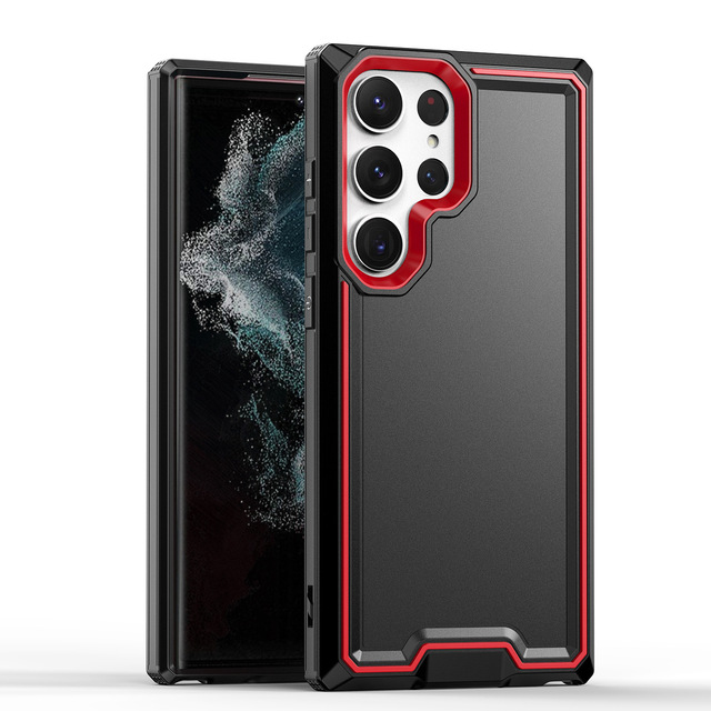 2 in 1 TPU PC Dual Layer Shockproof Rugged Hybrid Protective Case for Samsung S24 Ultra Airbag Corners Protection Defend Case