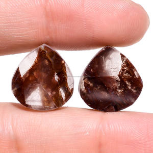 Cabujón en forma de corazón de cuarzo fantasma Natural Premium súper fino, cabujón de piedras preciosas Rojas lisas para la fabricación de pulseras de joyería - Product Image 3