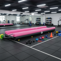 Tapis de gymnastique gonflable rose en PVC durable pour entraînement de gymnastique et équipement sportif