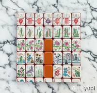 Stylo à plume/enveloppe/motifs floraux en acrylique transparent de haute qualité, style zen oriental créatif, tuiles de mahjong américaines, vert menthe