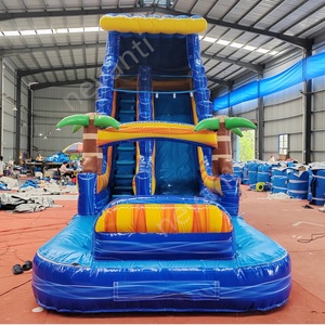 Gonflables toboggans bords de piscines juegos acuaticos inflables bouncy lâu đài công viên bơi bơm hơi trượt nước với hồ bơi - Product Image 3