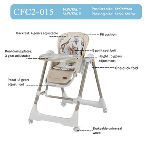 <span class=keywords><strong>Chaise</strong></span> <span class=keywords><strong>haute</strong></span> pour bébé avec double plateau, <span class=keywords><strong>harnais</strong></span> à <span class=keywords><strong>5</strong></span> <span class=keywords><strong>points</strong></span>, <span class=keywords><strong>chaise</strong></span> d'alimentation pliable pour nourrissons avec réglage de la hauteur sur <span class=keywords><strong>5</strong></span> positions et roues - Product Image 2