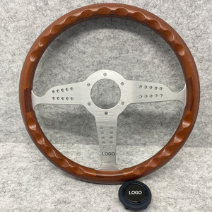 Volante Universal de Nuevo Diseño, Superventas, Retro, de 350mm, con Placa Profunda de ABS y Acabado de Madera de Melocotón, para Coches Clásicos Modificados - Product Image 2