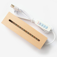 Kit DIY de lampe de nuit LED personnalisée, USB, 3D, minimaliste, décoration de chambre à coucher, base en bois, plaque acrylique, lampe de nuit à intensité variable pour maison intelligente