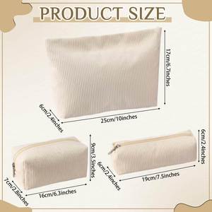 Small Makeup Bag for <b>Purse</b> Mini Cosmetics Bag Corduroy <b>Cute</b> Cosmetic Pouch for Women - Product Image 2