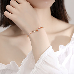 Custom Jewelry 925 Sterling Silver Small <strong>Waist</strong> Rose Gold Plated Bangle Anjustable <strong>Bracelet</strong> Women Fashion Jewelry <strong>Bracelet</strong> - Product Image 3