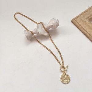 Collana con Ciondolo a Moneta <span class=keywords><strong>Antica</strong></span> della Regina Elisabetta in Lega Placcata Oro, Gioiello alla Moda - Product Image 2