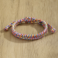 Bracelets tressés en corde de nylon colorée, style bohème rétro, faits main au Népal, ajustables – Grande Vente