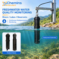 Sonde de qualité de l'eau en ligne MPS-400 avec nettoyage automatique, options de capteurs pH, OD, Turbidité, EC, protection IP68, sortie RS-485 pour