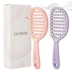 Cepillo Desenredante con Logotipo Personalizado, Autolimpieza Rápida con un Clic, Peine Curvo Ventilado <span class=keywords><strong>para</strong></span> Masaje, <span class=keywords><strong>para</strong></span> Peinar Cabello Rizado Húmedo y Seco - Product Image 1