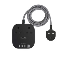 Mifaso UKCA CE Kabel Ekstensi dengan Slot USB, 2 Stopkontak, 4 USB, 1 Tipe C dan 3 Port USB A, Proteksi Lonjakan Arus, Soket Ekstensi