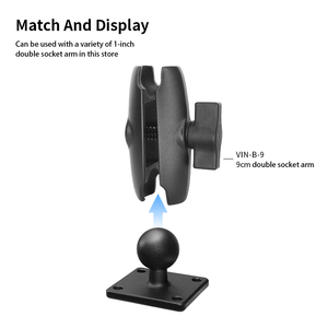 VINmounts 1 inch ball head bracket 30*38mm hole spacing, spherical square base aluminium device mount VIN-B-029 - Product Image 5