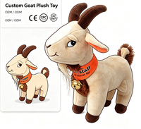 Mascotte en peluche personnalisée, costume de chèvre en peluche, personnage en peluche, poupée en peluche, jouet en peluche avec boîte à musique, promotion de marque, OEM ODM