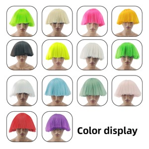 Perruque Lady <span class=keywords><strong>Gaga</strong></span> sans lacets, style européen et américain, cheveux courts, pour scène de boîte de nuit, tête de champignon, cosplay, en soie haute température - Product Image 3