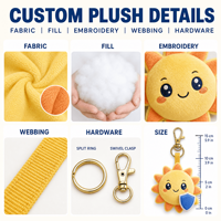 Jouet en peluche personnalisé ODM, animal en peluche, mascotte, porte-clés Sunbeam Shield Sprite, cadeau d'entreprise pour la beauté et les soins de la peau, promotion du logo