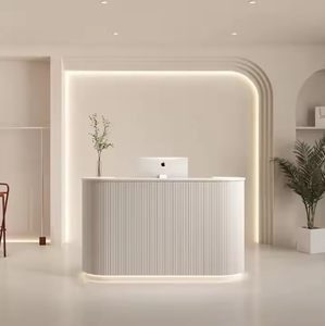 Zs Best Selling Custom Reception <b>Desk</b> Beauty Salon Counter <b>Small</b> Reception Table Nail Salon Circular Reception <b>Desk</b> - Product Image 1