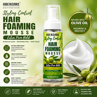 Mousse coiffante OEM ODM pour cheveux, tenue extra forte, rehausseur de boucles, anti-frisottis, à l'huile d'olive